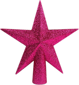 Hot Pink Tree Topper Glitter Star 6 Inch