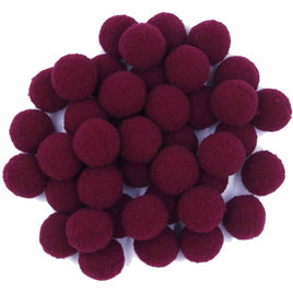 100pcs 1 inch Craft Pom Poms Balls - Wine