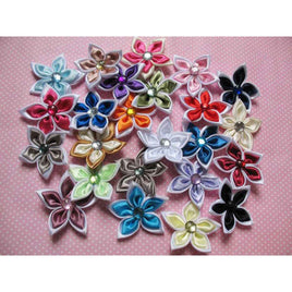 20 Satin Flower Rhinestone 2" - Mix Color