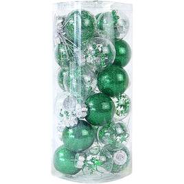 24 PCS Clear Christmas Ball Ornaments 6CM-U PICK - Emerald Green