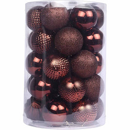 34ct Christmas Ball Ornaments 4CM - Brown