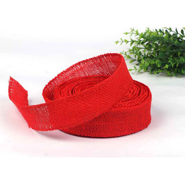 12 Yards Jute Wired Burlp Ribbon, 1.5" - Red