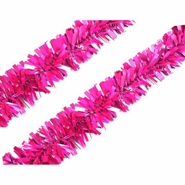 10 Yards Vinyl Twist Tinsel Garland,2.5 Inch - Hot Pink