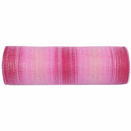 10 inch x 30 feet(10 Yards) Metallic Deco Poly Mesh Ribbon Multicolor Hot Pink