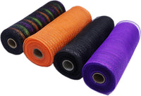 Metallic Poly Mesh Ribbon 10" for Halloween Decoration-4 Pack