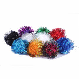 30pcs Glitter Tinsel Pom Balls 1.5"