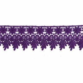 5 Yards Lace Edge Trim 3.5" wide - 3"Purple