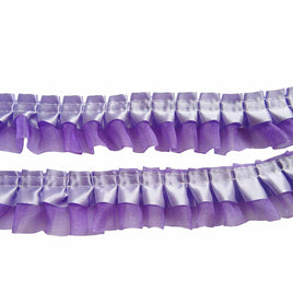 12y Satin Organza Lace Trim 1.5" - Lavender