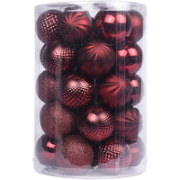 34ct Christmas Ball Ornaments 6CM for Xmas Tree Christmas Decorations Shatterproof Hooks Included-U Pick