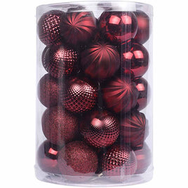 34ct Christmas Ball Ornaments 4CM - Burgundy