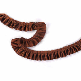 11 Yards Satin Ruffle Trim Fabric Trims 1.5” - Brown