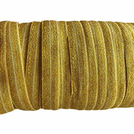 15 Yards 5/8" Glitter FOE Elastics - Gold