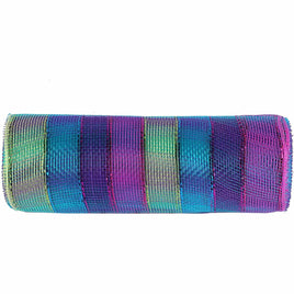 10 inch x 30 feet(10 Yards) Metallic Deco Poly Mesh Ribbon Multicolor A