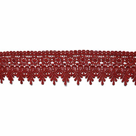 5 Yards Lace Edge Trim 3.5" wide - 3.5"Burgundy