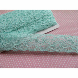 10 Yards 1.5" Soft Elastic Lace Trim-Mint