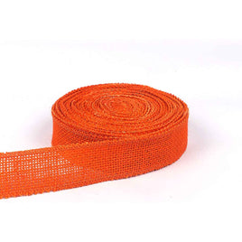 12 Yards Jute Wired Burlp Ribbon, 1.5" - Orange