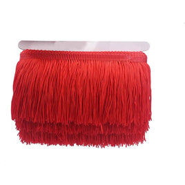 10Y 6" Wide Tassel Curtian Fringe Trim - Red