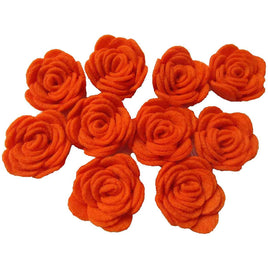 20 Felt Flower Rose 1.5" - Orange