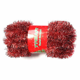 15 Yards (45 Feet) Tinsel Garland Classic Christmas Decorations ,2" - Red/White