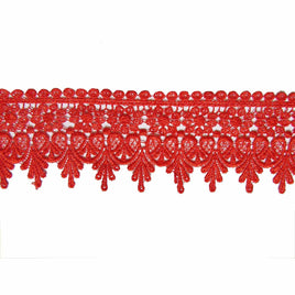 5 Yards Lace Edge Trim 3.5" wide - 3.5"Red