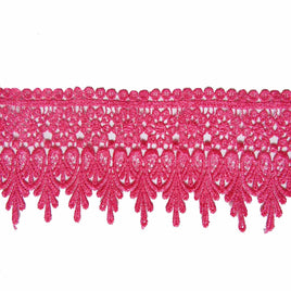 5 Yards Lace Edge Trim 3.5" wide U-PICK - 3.5"Hot Pink