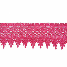 5 Yards Lace Edge Trim 3.5" wide - 3.5"Hot Pink