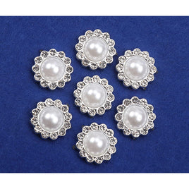 100 Plastic Rhinestone Button Flatback 18mm-Silver