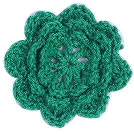 20pcs Crochet Flowers 2" - Green