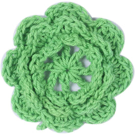 20pcs Crochet Flowers 2" - Lime Green