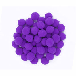 100pcs 1 inch Craft Pom Poms Balls - Purple