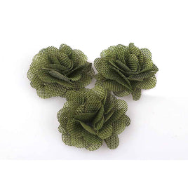 15pcs Burlap Flower Roses,3D Fabric Flowers 2.25Inch - Oliver