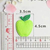 30Pcs Padded Furry Apple 1.5" Embellishment - Apple Green