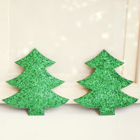 Wholesale 500pcs Padded Glitter Tree 2.5" Embellishment - Green