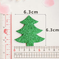 Wholesale Padded Glitter Tree 2.5" Embellishment - Green