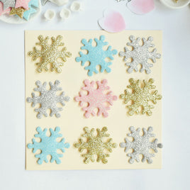 Wholesale 500pcs Padded Glitter Snowflake 1.5" Embellishment - U PICK