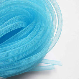 15 Yards Solid Mesh Tube Deco Flex for Wreaths Cyberlox CRIN 8mm 3/8 Inch(NO FOIL) - 8mm Solid Aqua