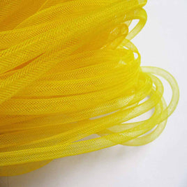 15 Yards Solid Mesh Tube Deco Flex for Wreaths Cyberlox CRIN 8mm 3/8 Inch(NO FOIL) - 8mm Solid Bright Yellow