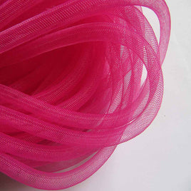 15 Yards Solid Mesh Tube Deco Flex for Wreaths Cyberlox CRIN 8mm 3/8 Inch(NO FOIL) - 8mm Solid Hot Pink