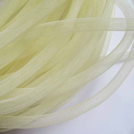 15 Yards Solid Mesh Tube Deco Flex for Wreaths Cyberlox CRIN 8mm 3/8 Inch(NO FOIL) - 8mm Solid Ivory