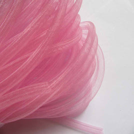 15 Yards Solid Mesh Tube Deco Flex for Wreaths Cyberlox CRIN 8mm 3/8 Inch(NO FOIL) - 8mm Solid Pink