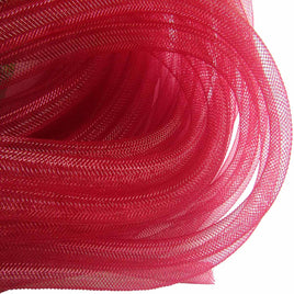 15 Yards Solid Mesh Tube Deco Flex for Wreaths Cyberlox CRIN 8mm 3/8 Inch(NO FOIL) - 8mm Solid Red