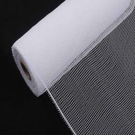 6 Inch Deco Poly Mesh Ribbon (No Metallic Foil) - White