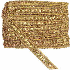 20 Yards Trish Sequin Metallic Braid Trim 7/8 Inch - Gold