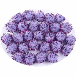 200pcs Glitter Tinsel Pom 5/8"(15mm) - Lavender