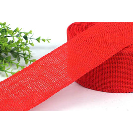 12 Yards Jute Wired Burlp Ribbon, 2.5" - Red