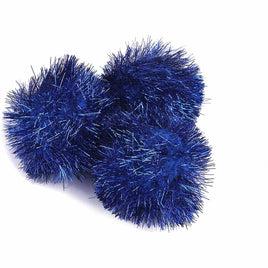 15pcs Glitter Tinsel Pom Balls 2 Inch - Royal