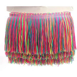 10Y 4" Wide Tassel Curtian Fringe Trim - Rainbow