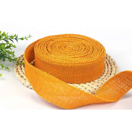 12 Yards Jute Wired Burlp Ribbon, 1.5" - Bright Yellow