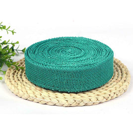 12 Yards Jute Wired Burlp Ribbon, 1.5" - Teal