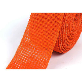 12 Yards Jute Wired Burlp Ribbon, 2.5" - Orange